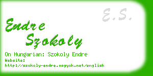 endre szokoly business card